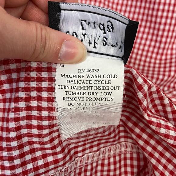 Vintage Southern Lady Gingham Flower & Ladybug Embroidered Sleeveless Blouse - Picture 11 of 12